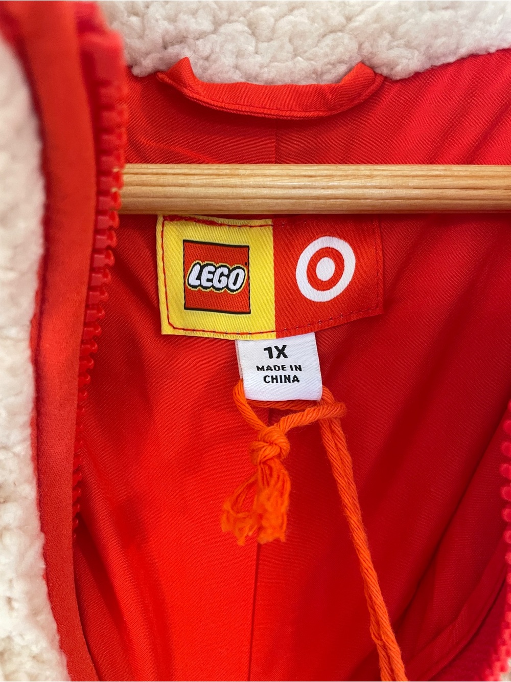 Lego Cream Sherpa Jacket with Pink and Red Trim - Picture 3 of 7